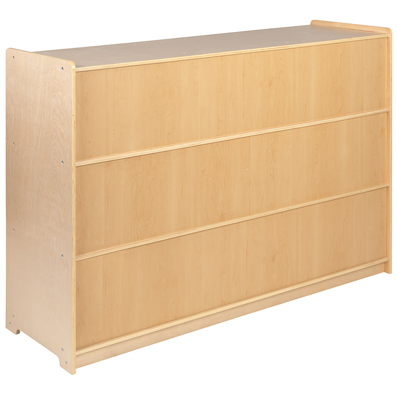 Wooden 8 Section School Classroom Storage Cabinet For Commercial Or Home Use - Safe, Kid Friendly Design - 36H (Natural)