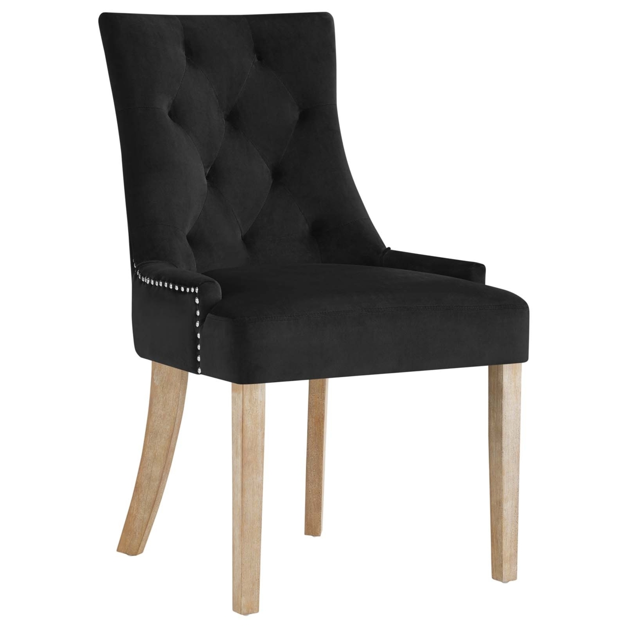 Pose Upholstered Fabric Dining Chair In Black