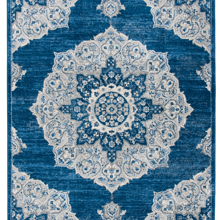 SAFAVIEH Brentwood Collection BNT802N Navy / Grey Rug - 4' X 6'