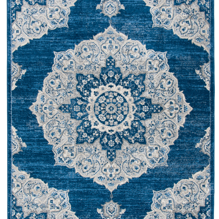 SAFAVIEH Brentwood Collection BNT802N Navy / Grey Rug - 5' 3 X 7' 6