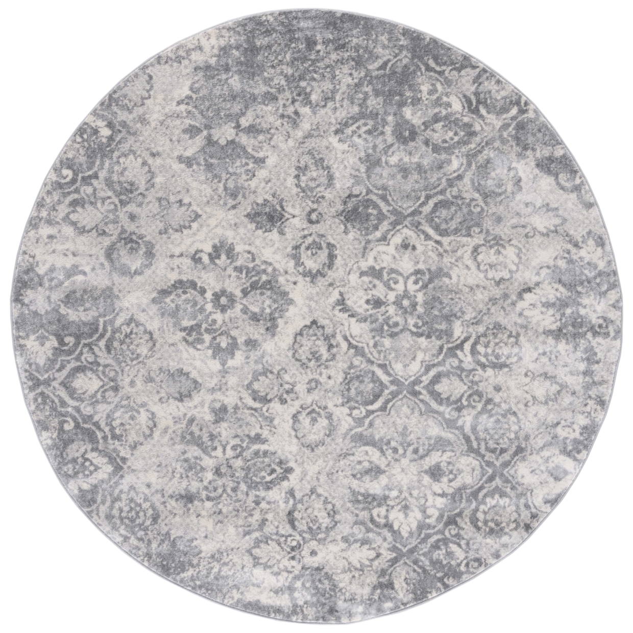 SAFAVIEH Brentwood Collection BNT829G Grey / Ivory Rug - 6' 7 Round