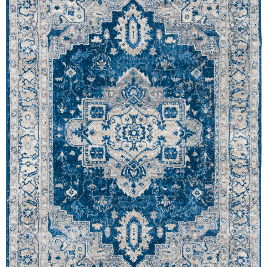 SAFAVIEH Brentwood Collection BNT851N Navy / Grey Rug - 6' X 9'