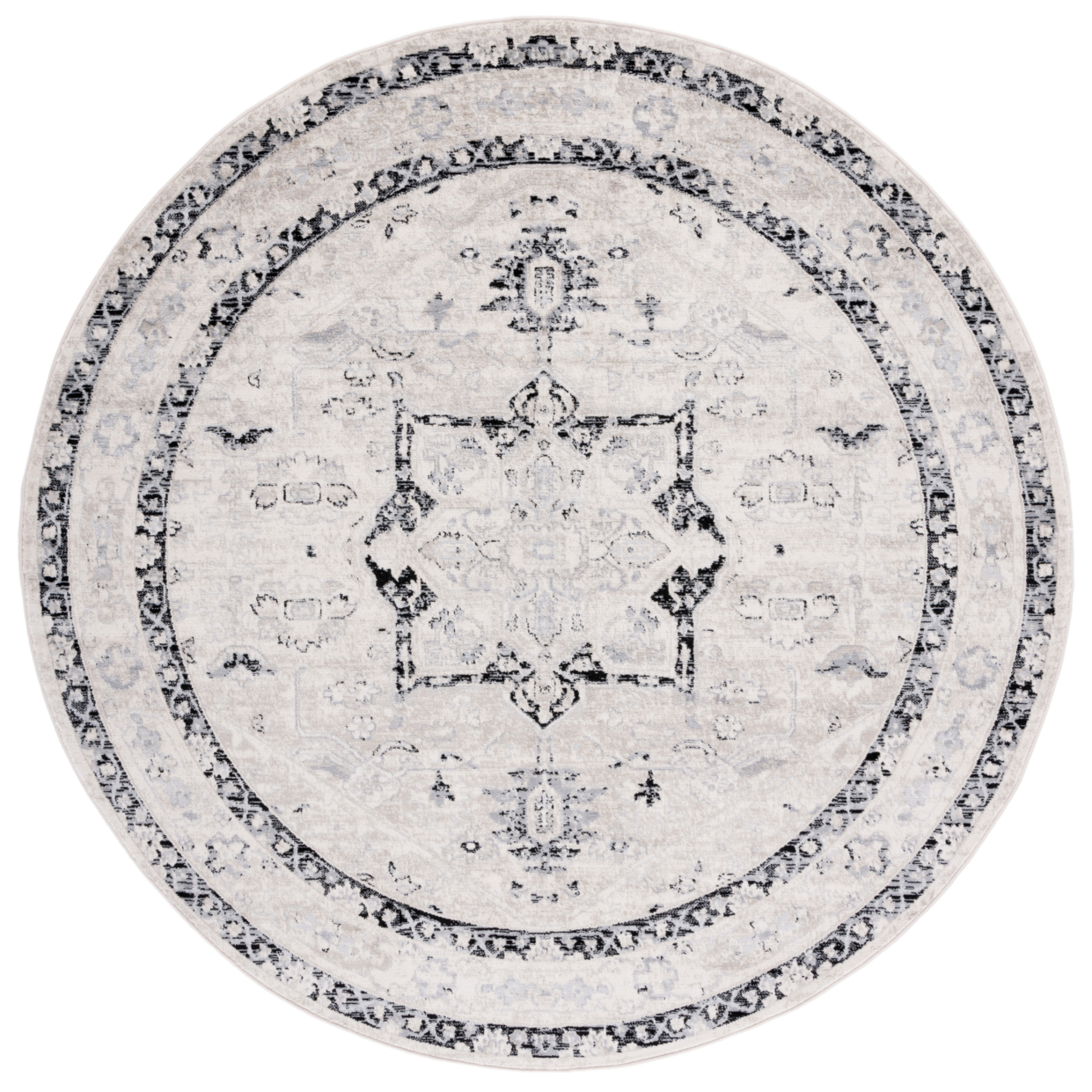 SAFAVIEH Brentwood Collection BNT852A Ivory / Black Rug - 6' X 9'