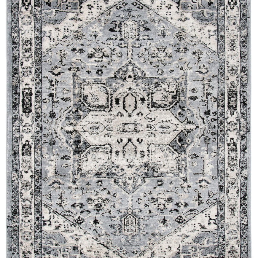 SAFAVIEH Brentwood Collection BNT852G Grey / Black Rug - 3' X 5'