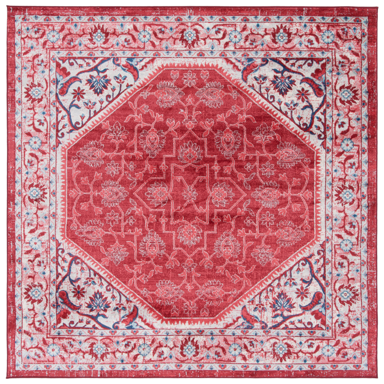 SAFAVIEH Brentwood Collection BNT853N Blue / Red Rug - 4' X 6'