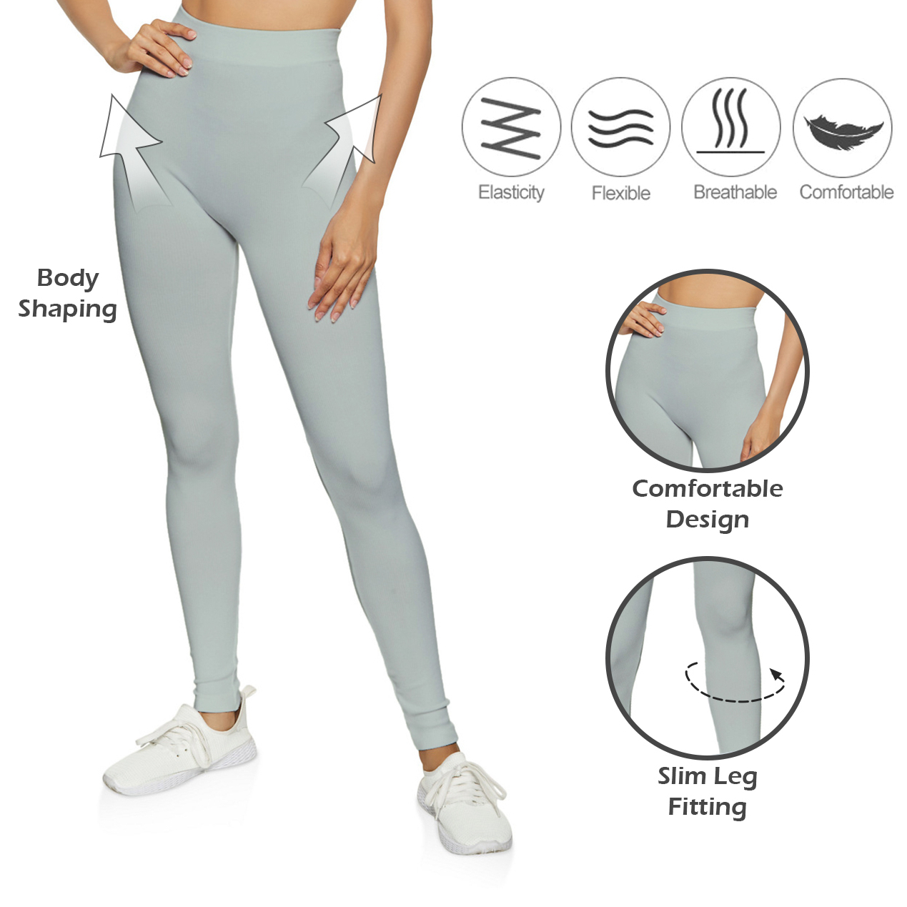 2-Pack: Women's Ultra-Soft High Waisted Yoga Leggings - M