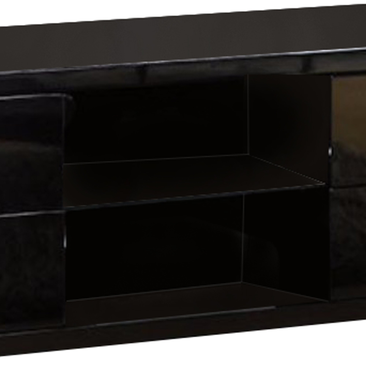 Urbane Contemporary 59' TV Console, Black- Saltoro Sherpi