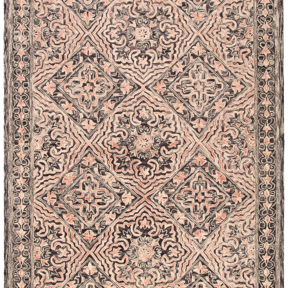 SAFAVIEH Trace Collection TRC507Z Handmade Black/Red Rug - 8' X 10'