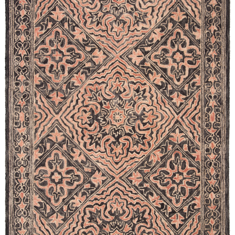 SAFAVIEH Trace Collection TRC507Z Handmade Black/Red Rug - 4' X 6'