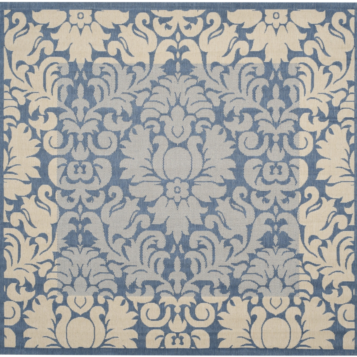 SAFAVIEH Outdoor CY2727-3103 Courtyard Blue / Natural Rug - 7' 10 Square