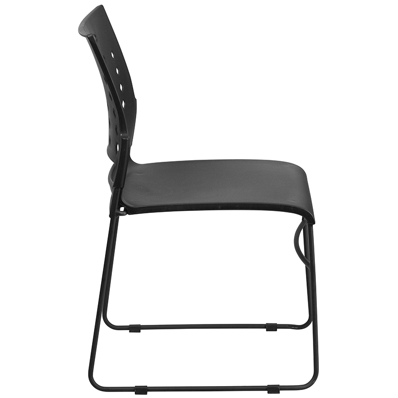 HERCULES Series 881 Lb. Capacity Black Sled Base Stack Chair With Air-Vent Back