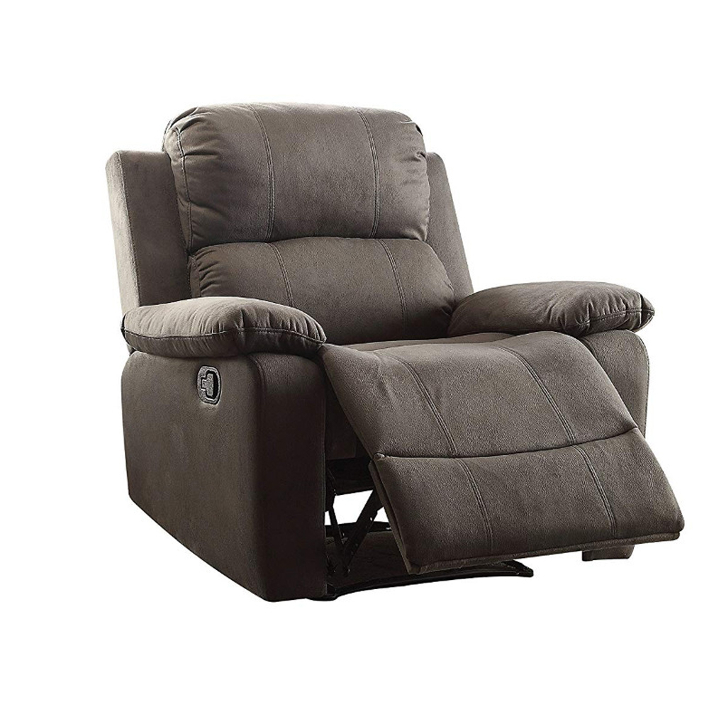 Contemporary Style Upholstered Recliner With Cushioned Armrests, Charcoal Gray- Saltoro Sherpi