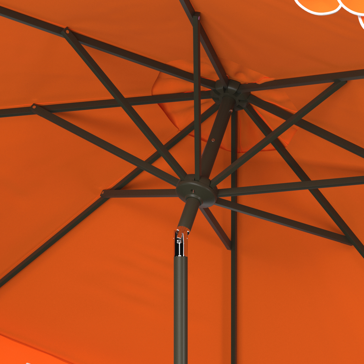 SAFAVIEH Outdoor Collection Elegant Valance 9-Foot Auto Tilt Umbrella Orange