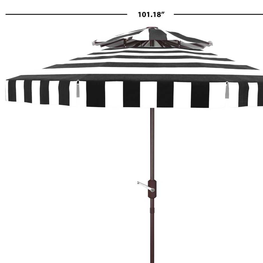 SAFAVIEH Outdoor Collection Elsa Fashion Line 9-Foot Umbrella Black/White
