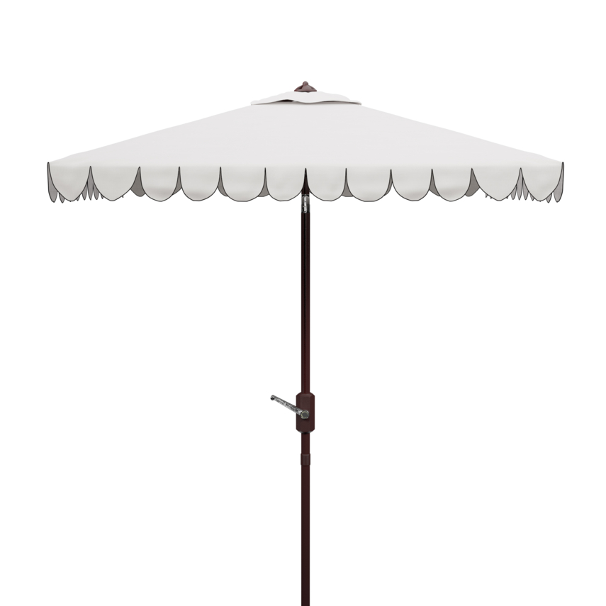 SAFAVIEH Outdoor Collection Venice 7.5-Foot Square Crank Umbrella White/Black