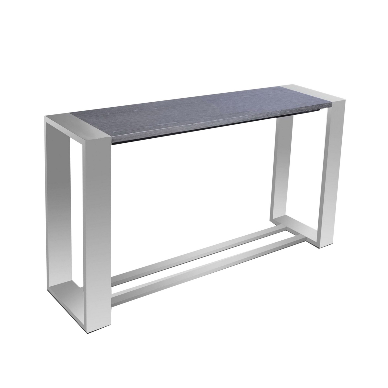 Cid Amy 53 Inch Modern Console Sideboard Table, Chrome Metal, Wood, Gray- Saltoro Sherpi