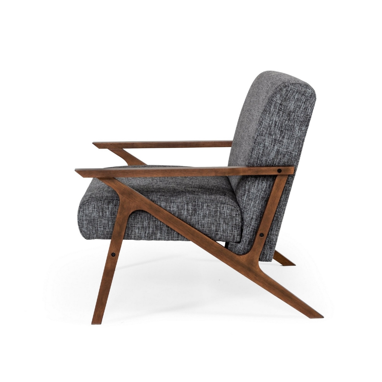 Cid 24 Inch Modern Accent Chair, Solid Wood, Fabric, Heather Gray- Saltoro Sherpi