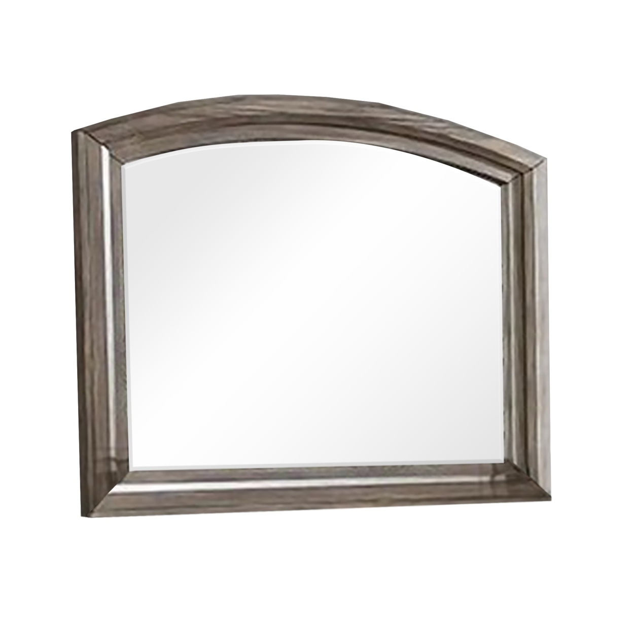 Wall Mirror With Plank Style Wooden Frame And Arched Top, Brown- Saltoro Sherpi