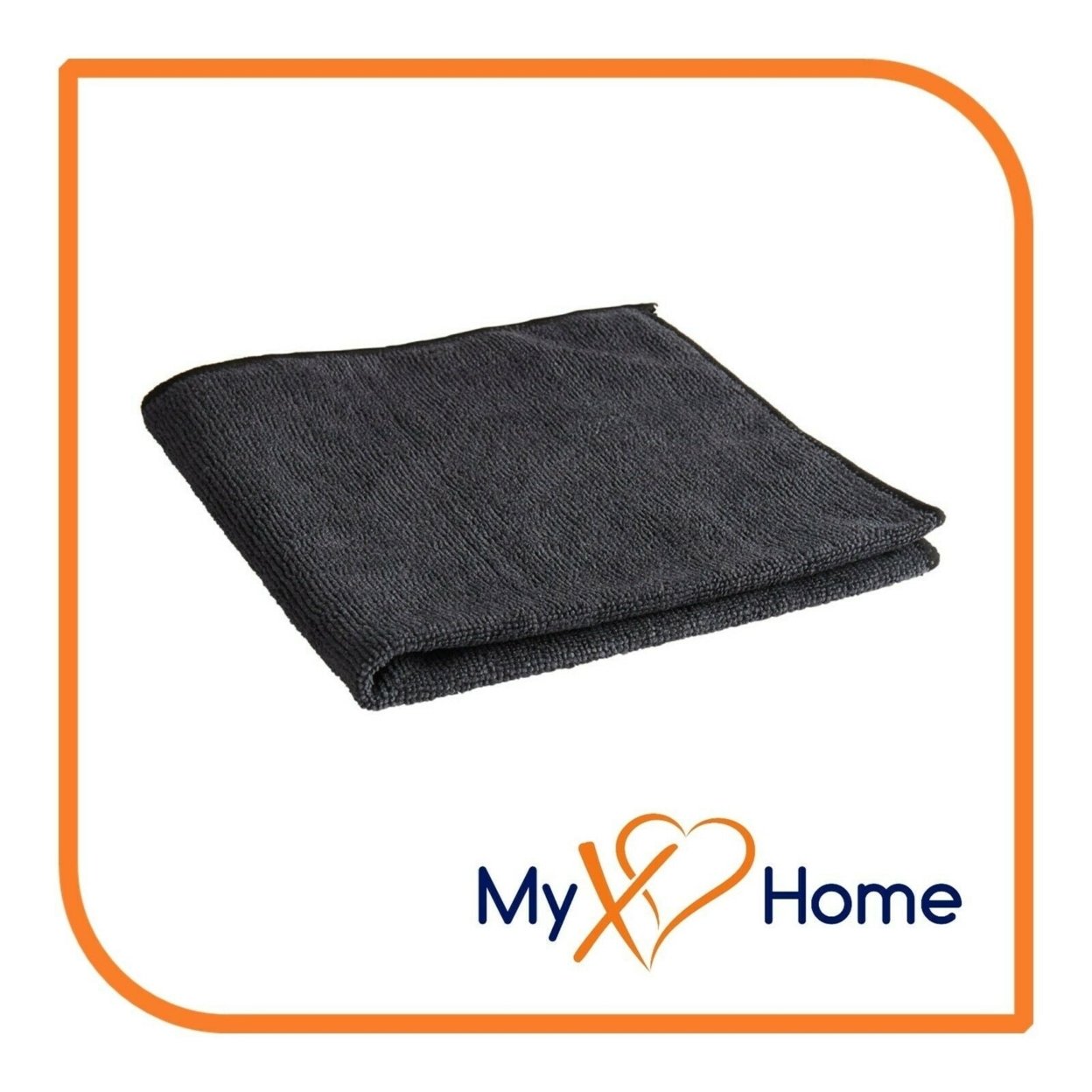 12 x 12 Black Microfiber Towel by MyXOHome - j) 120 Towels, XOH-CLE-TOW-MIC-1250x120