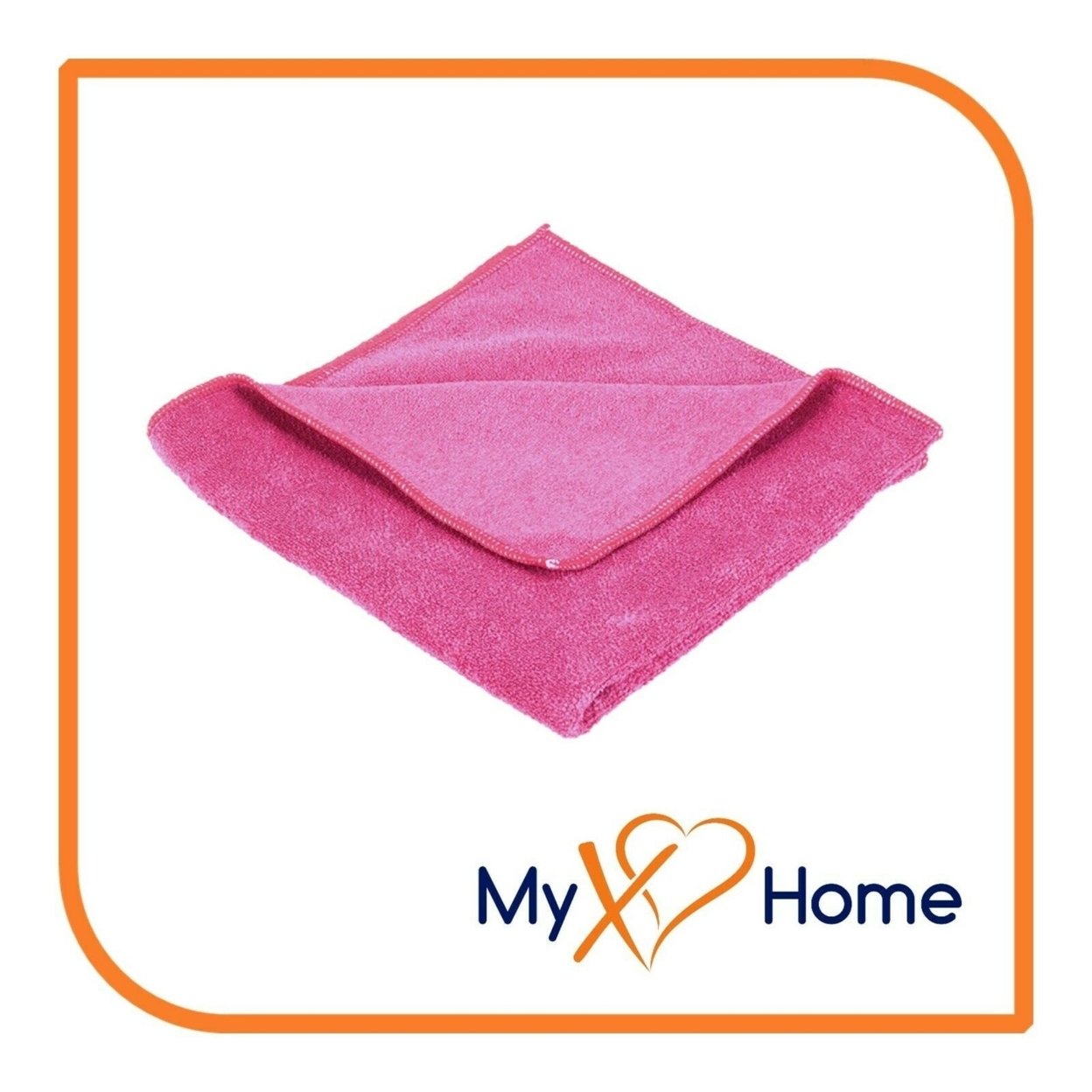 12 x 12 Pink Microfiber Towel by MyXOHome - h) 48 Towels, XOH-CLE-TOW-MIC-1215x48
