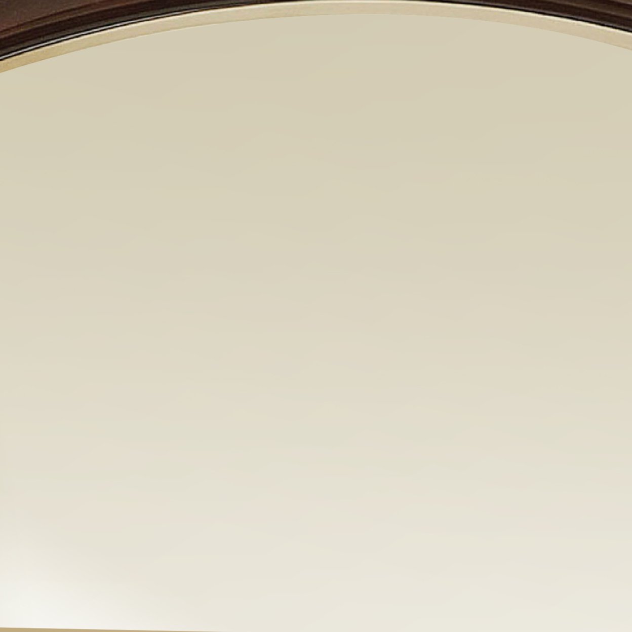 Glan 42 Inch Wall Mirror, Molded Trim Wood Frame, Curved Top, Dark Brown- Saltoro Sherpi