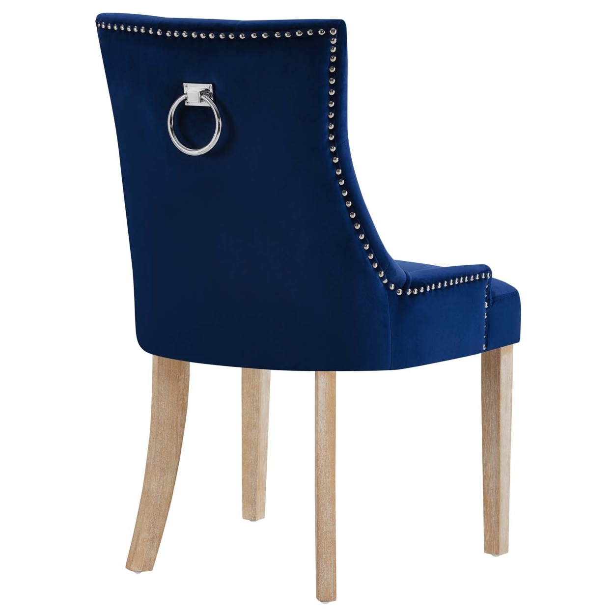 Pose Upholstered Fabric Dining Chair In Navy Blue