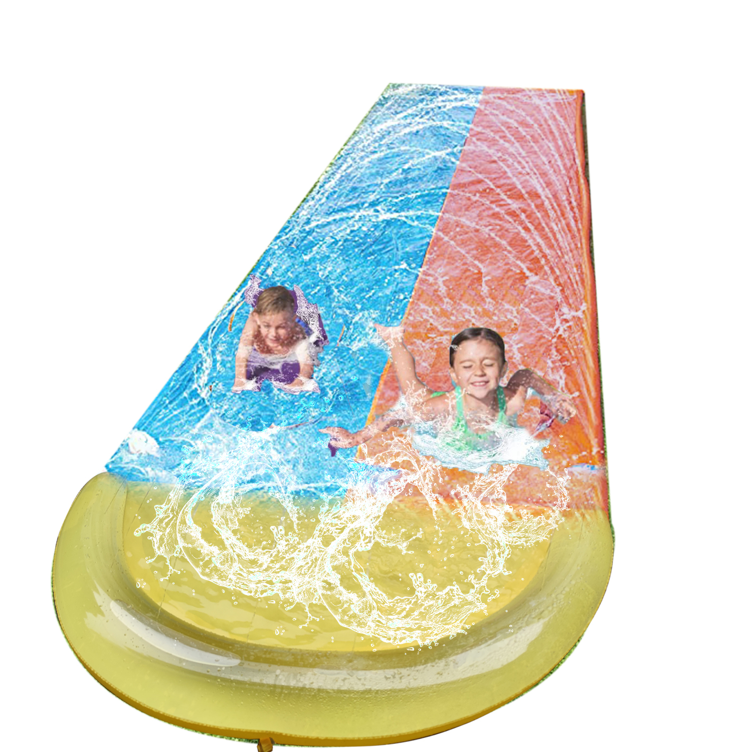 Dimple Inflatable Water Slide With 2 Bodyboards,Water Slide Summer Toy For Kids With Build In Sprinkler For Backyard And Outdoor Water Toys