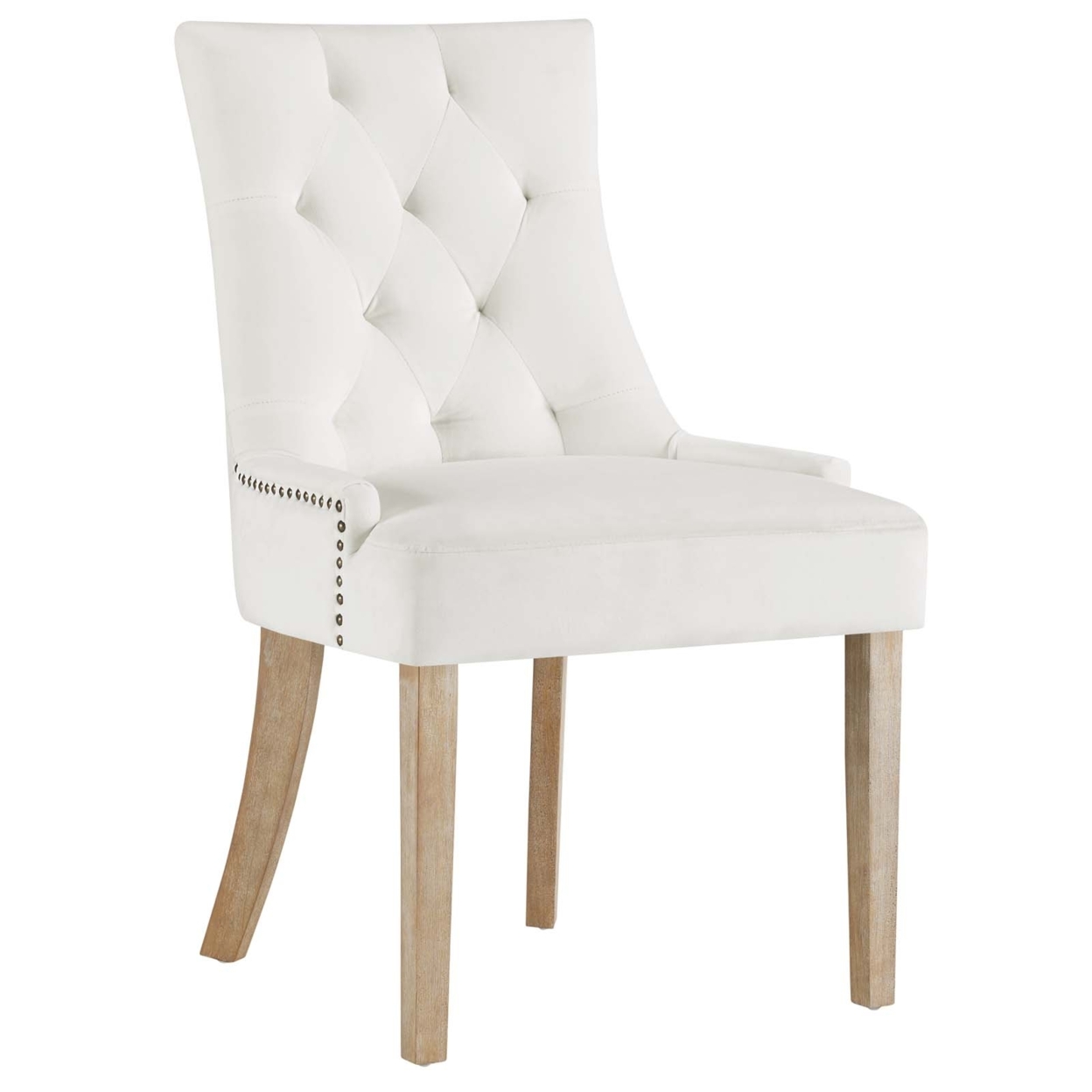 Pose Upholstered Fabric Dining Chair In Ivory