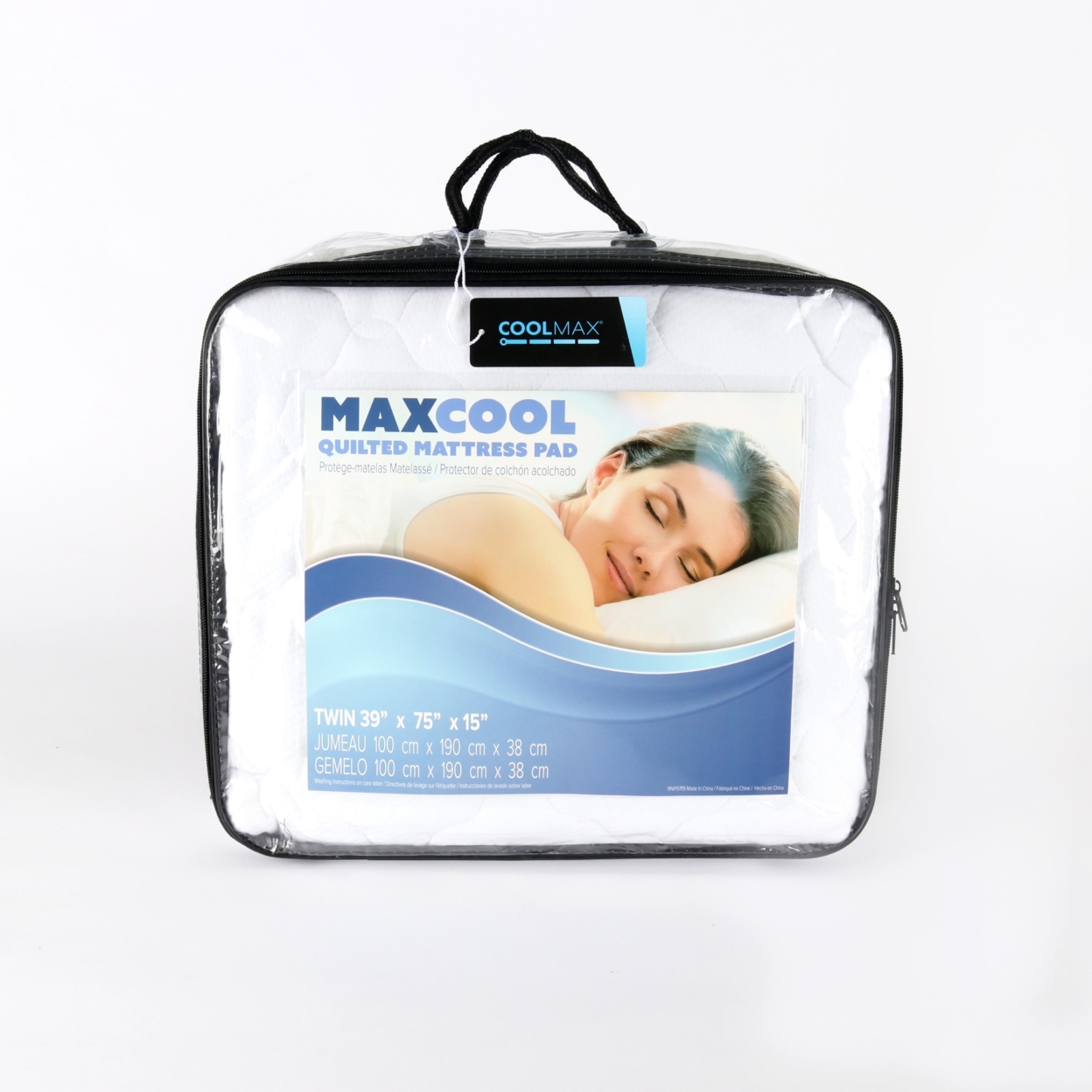 Max Cool Cooling Mattress Pad, Hypo-allergenic, Quilted Honeycomb Microfiber Top Layer, 18â Deep Fitted Skirt, Multiple Bed Sizes Available - Twin -