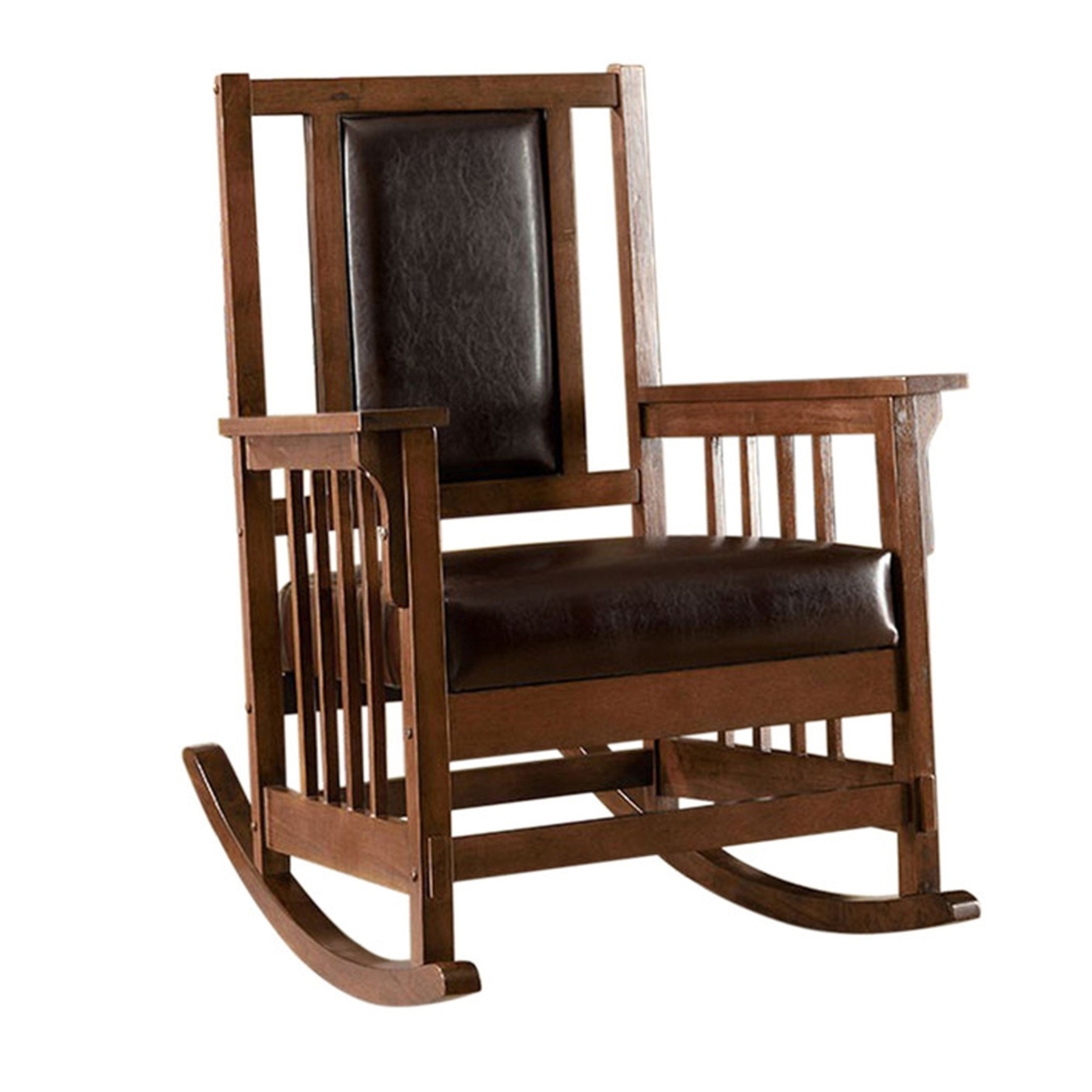 Apple Valley Transitional Apple Valley Rocker Chair, Expresso Finish- Saltoro Sherpi