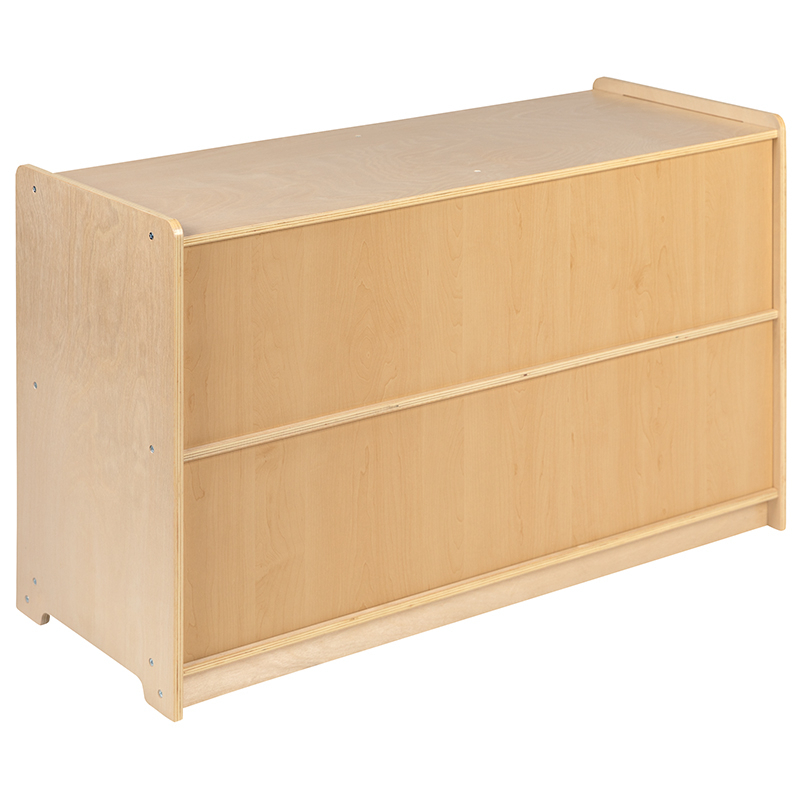 Wooden 5 Section School Classroom Storage Cabinet For Commercial Or Home Use - Safe, Kid Friendly Design - 24H X 36L (Natural)