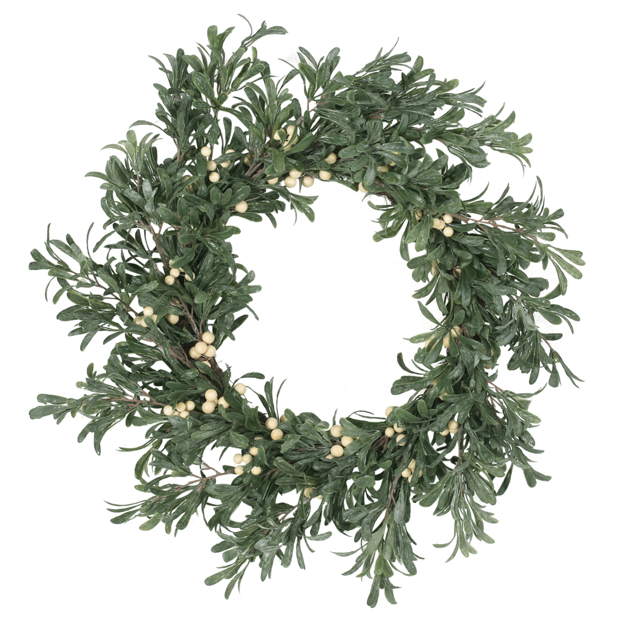 Mina 29 Snowberry Artificial Wreath, Green And White