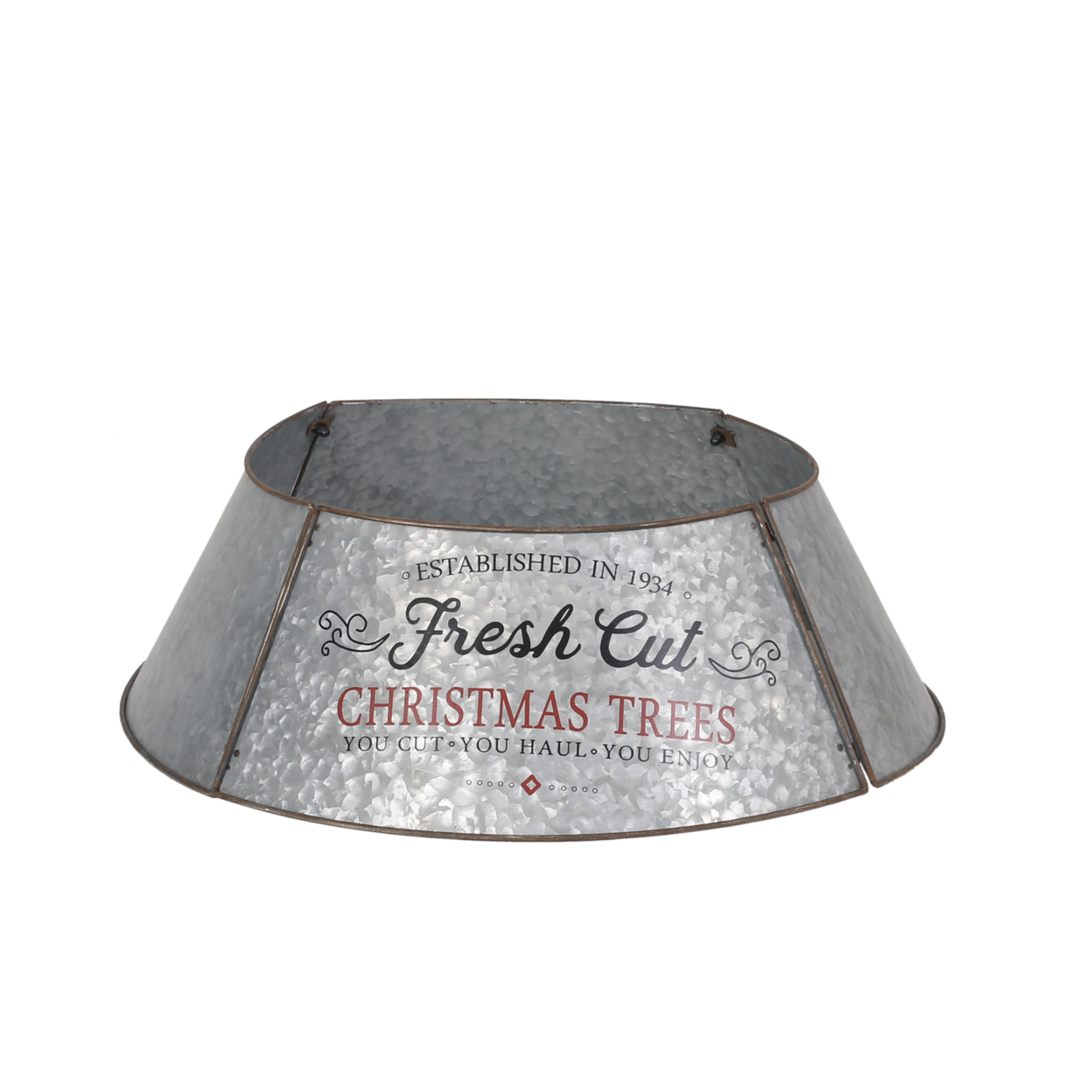 Farrarville Metal Christmas Tree Collar, Antique Silver
