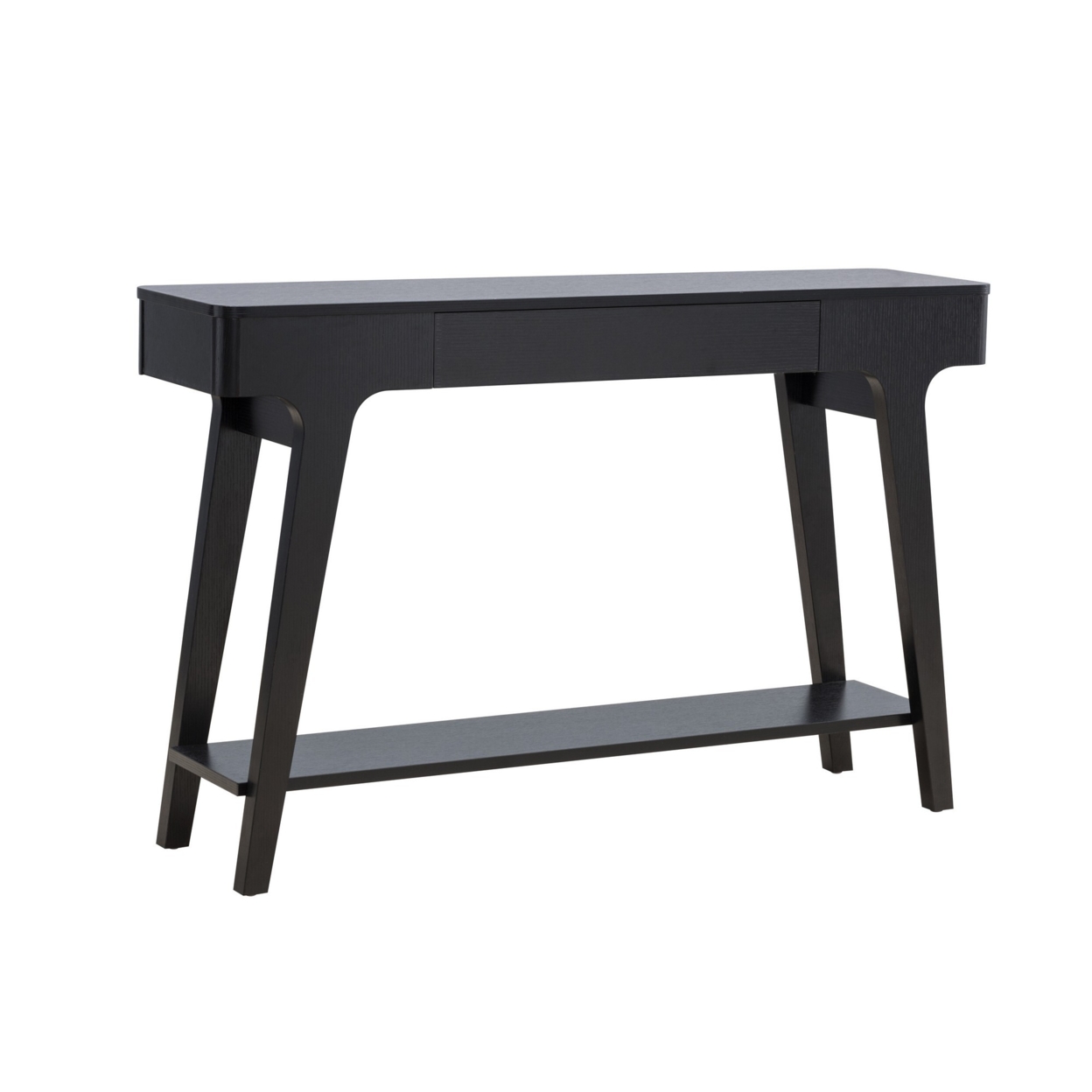 Lue 47 Inch Wood Console Sofa Table, 1 Drawer, Bottom Shelf, Black- Saltoro Sherpi