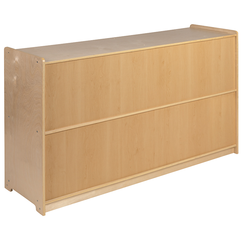 Wooden 5 Section School Classroom Storage Cabinet For Commercial Or Home Use - Safe, Kid Friendly Design - 30H X 48L (Natural)