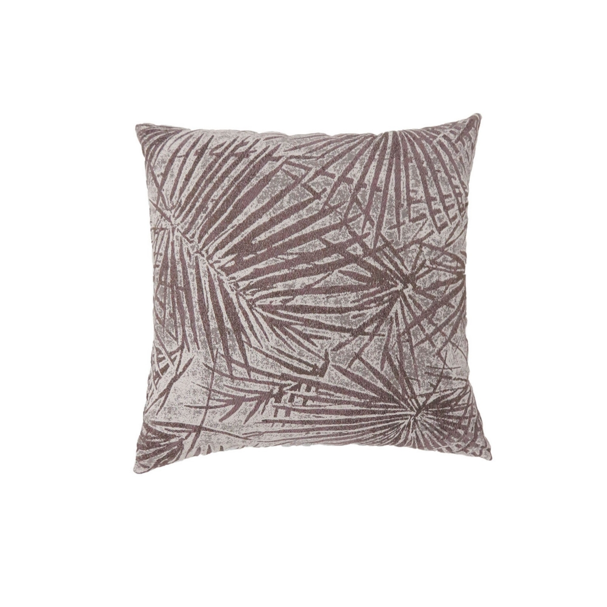 22 Inch Throw Pillow, Set Of 2, Palm Leaves Design Print, Brown