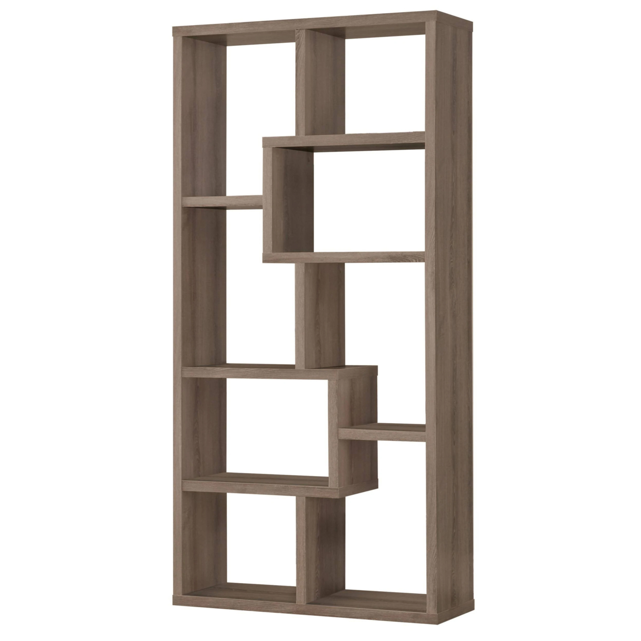 Multiple Cubed Rectangular Bookcase, Gray- Saltoro Sherpi