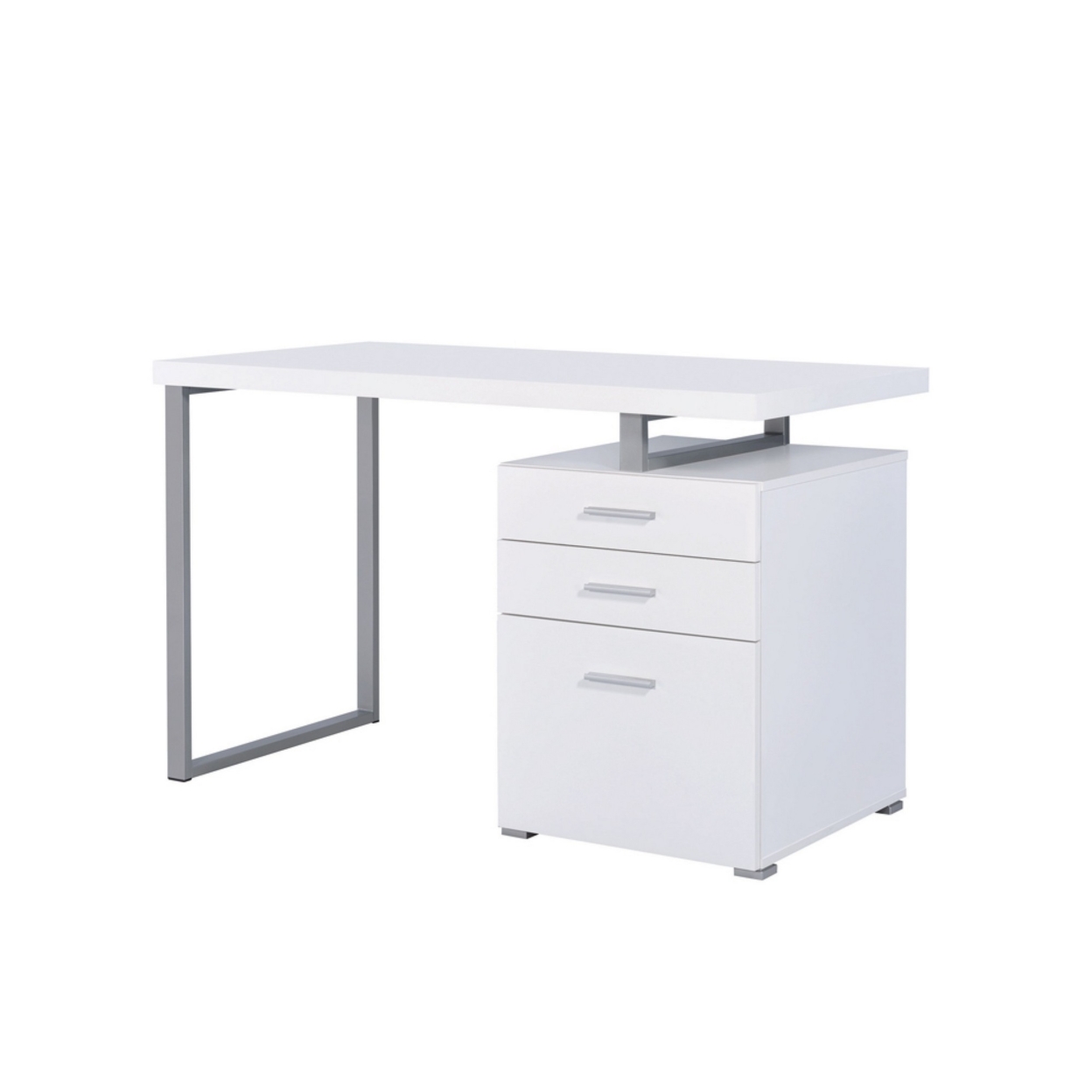 Superb White Office Desk With Reversible Set Up- Saltoro Sherpi
