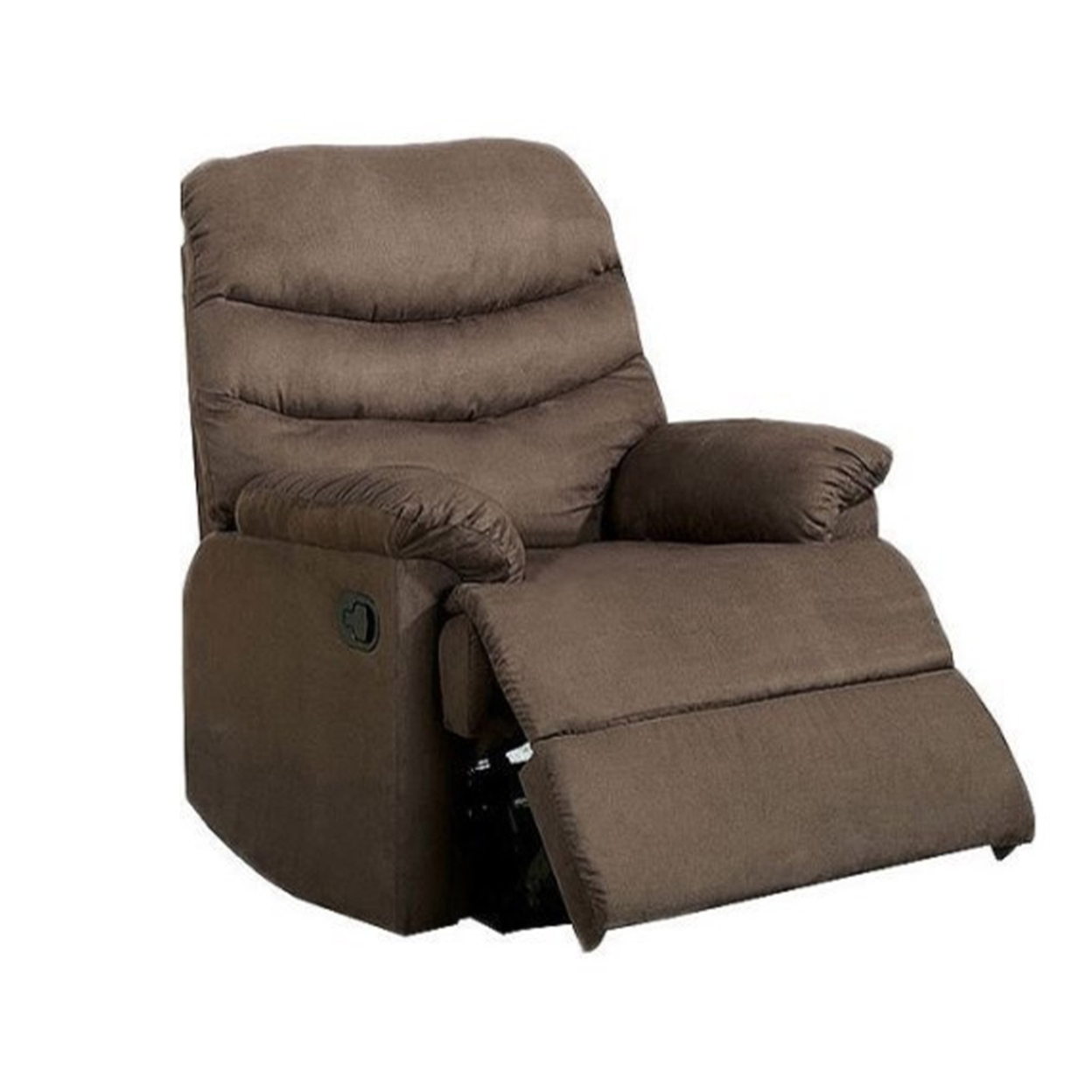 Plesant Valley Transitional Recliner Chair With Microfiber, Brown- Saltoro Sherpi