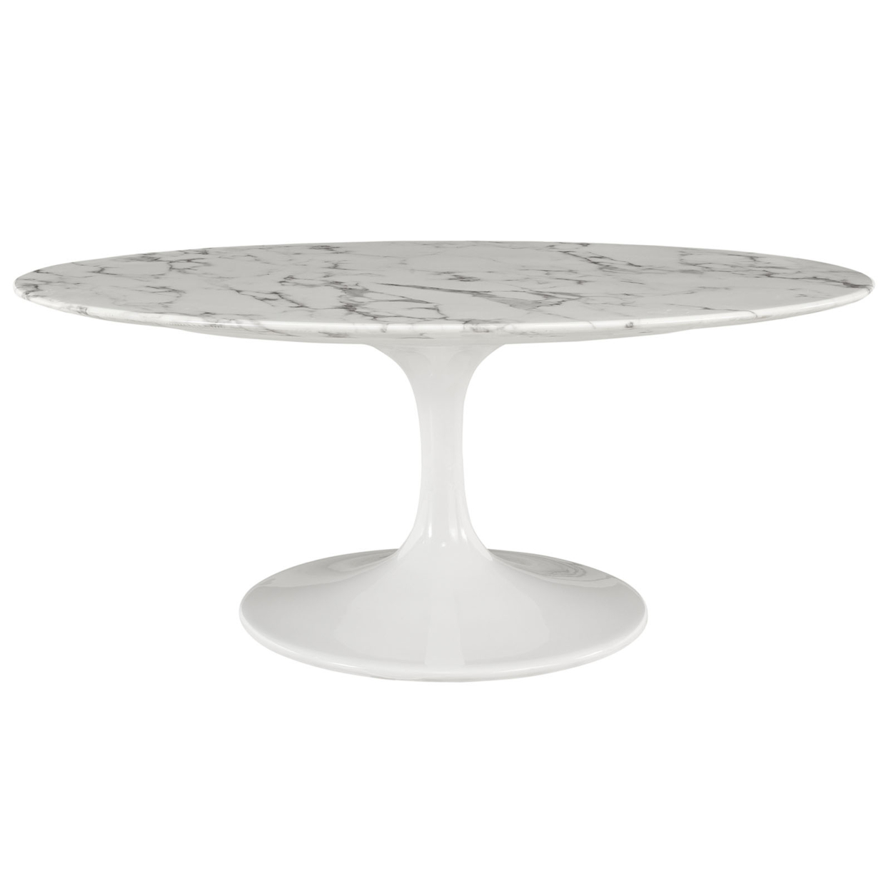 Lippa 42 Oval-Shaped Artificial Marble Coffee Table