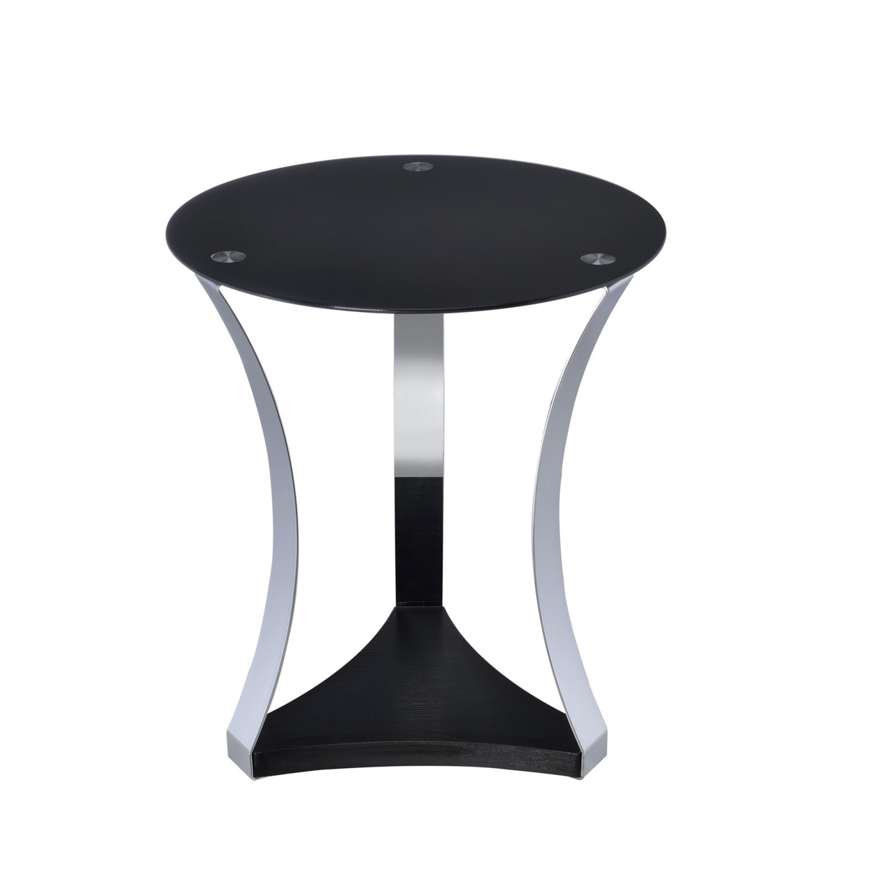 Geiger End Table, Black Glass & Chrome- Saltoro Sherpi