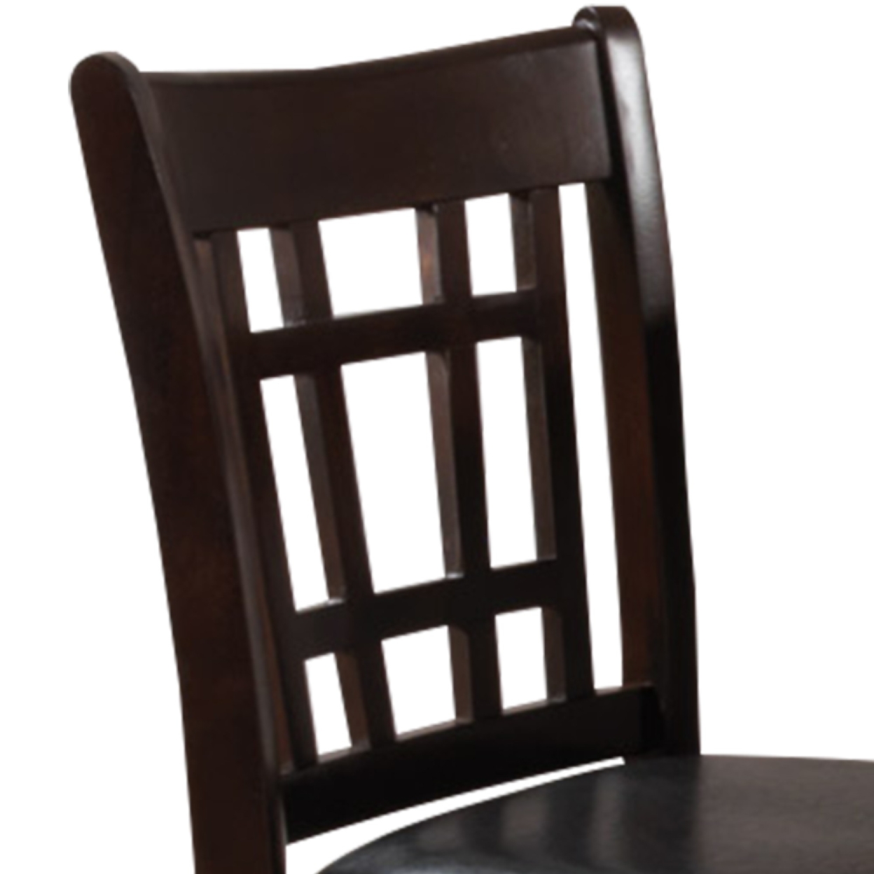 41 Inch Wood Counter Height Chair, Leatherette Seat, Dark Brown, Set Of 2- Saltoro Sherpi