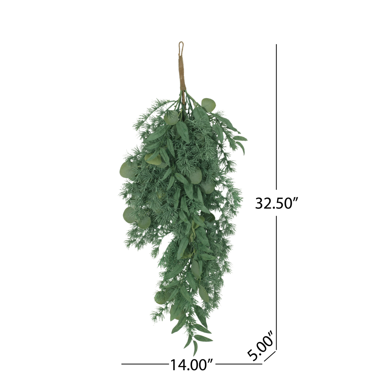Nolta 32.5 Eucalyptus And Fir Artificial Teardrop Wreath, Green