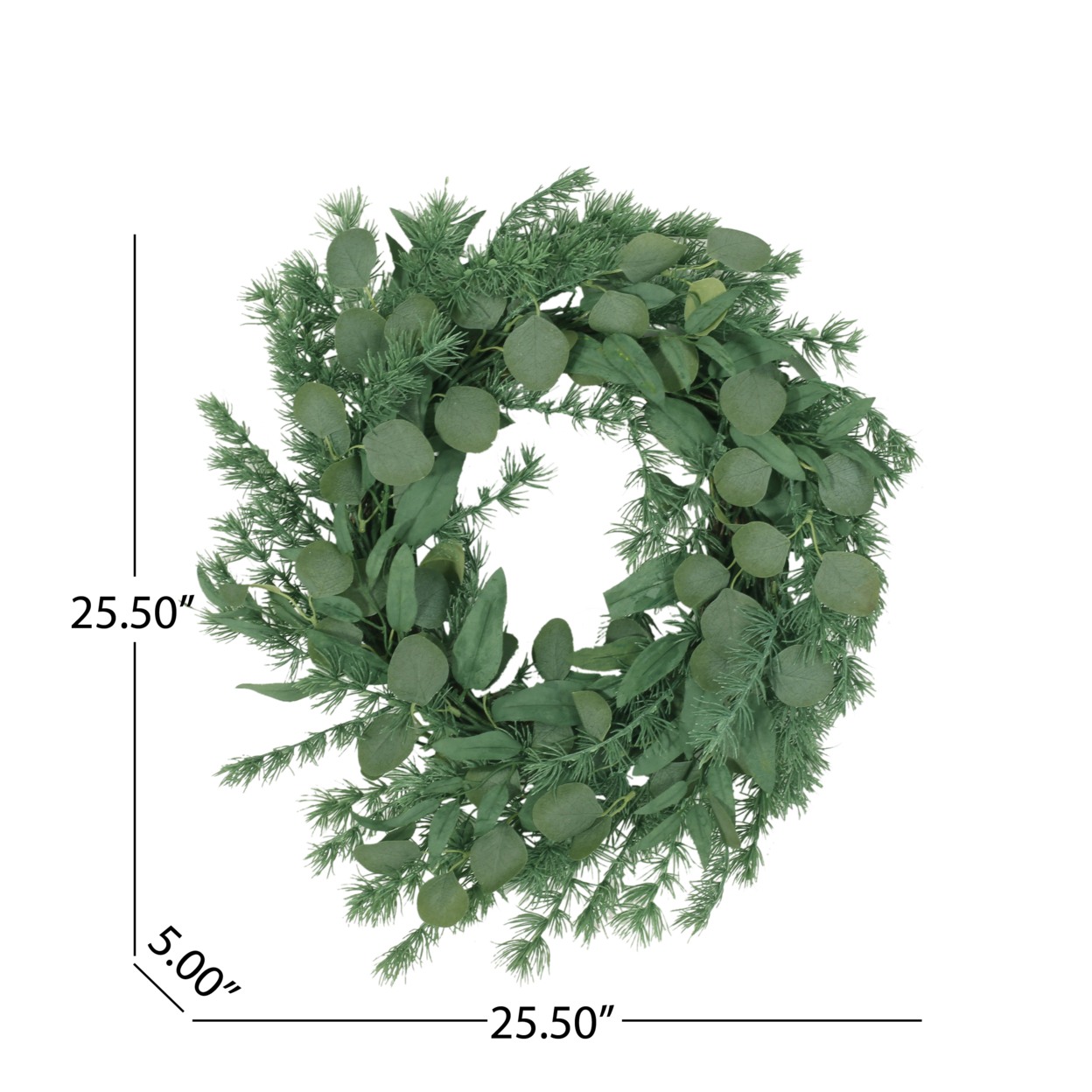 Nolta 24.5 Eucalyptus And Fir Artificial Wreath, Green