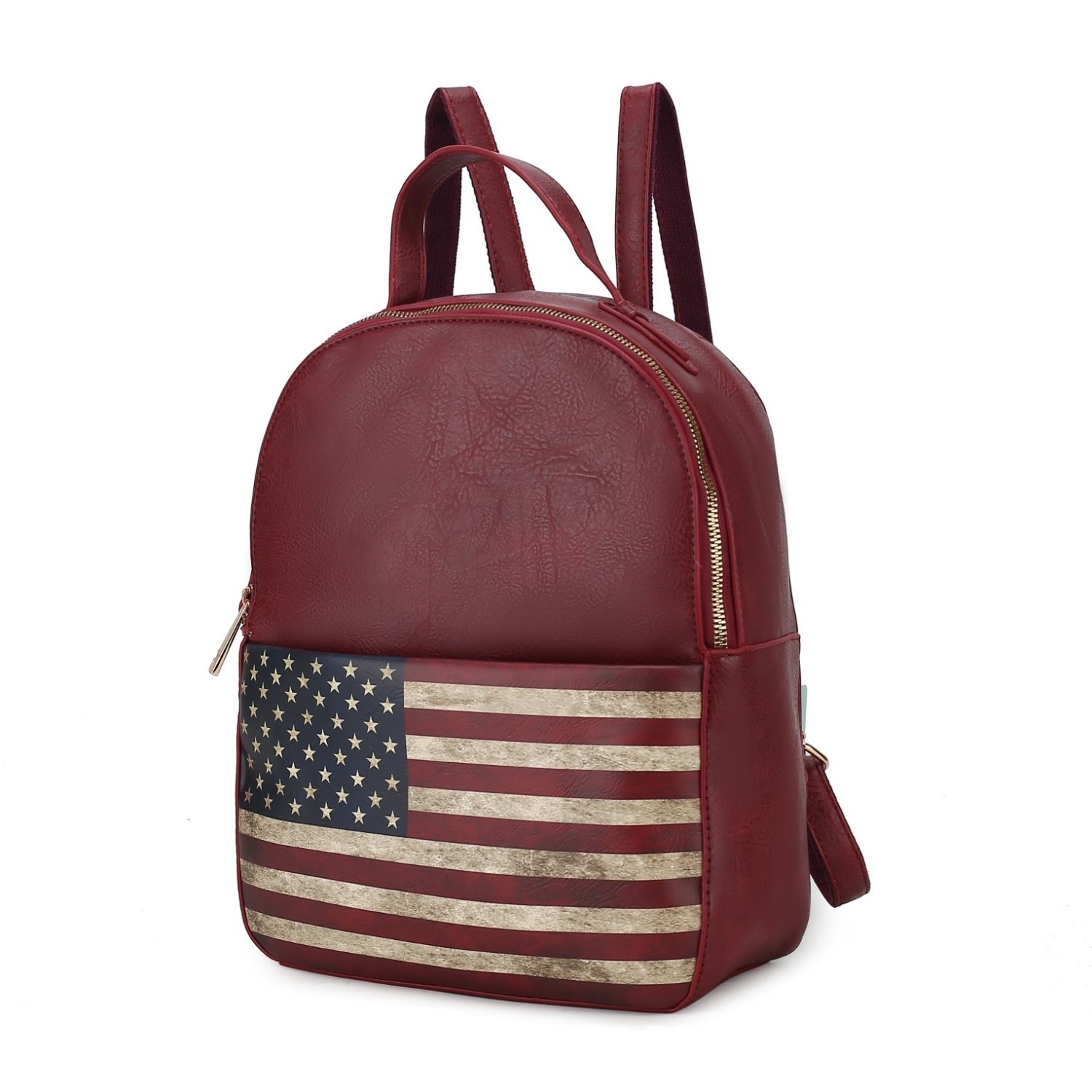 MKF Collection Briella Vegan Leather Women's FLAG Backpack By Mia K - Burgundy