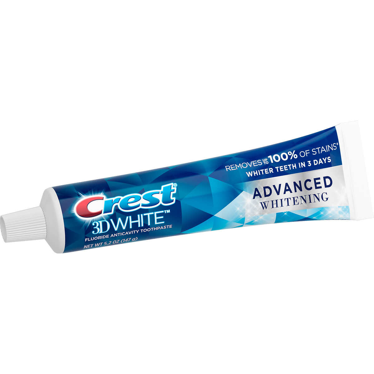 Crest 3D White Advanced Whitening Toothpaste, 5.2 Ounce (Pack Of 5)