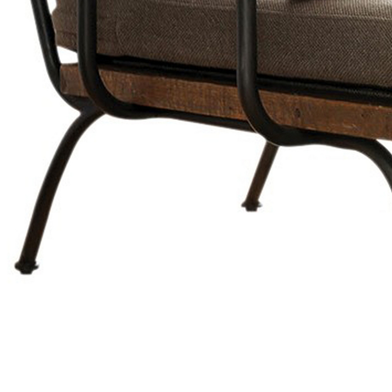 Fabric Upholstered Accent Chair, In Brown And Black- Saltoro Sherpi