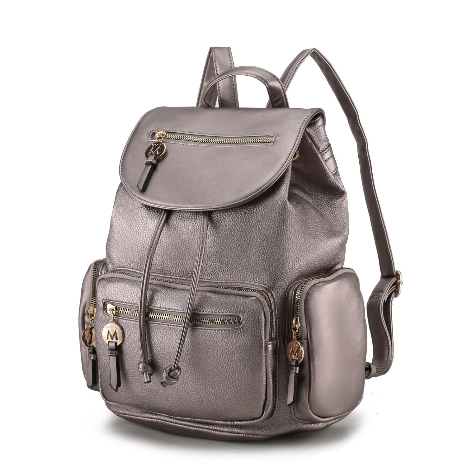 MKF Collection Ivanna Vegan Leather Women's Oversize Backpack By Mia K - Pewter