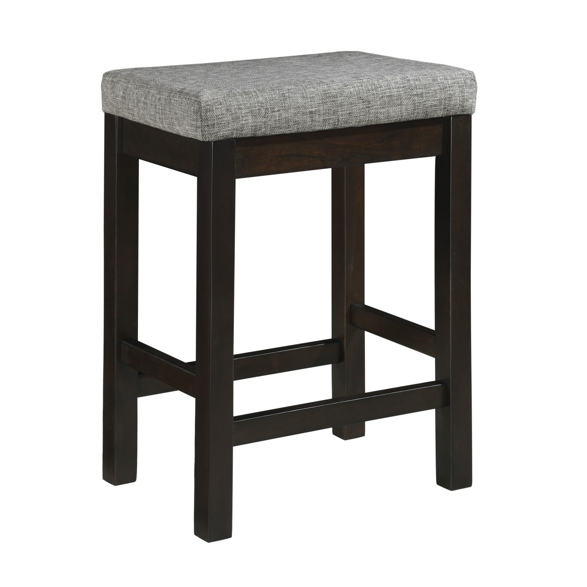 1 Drawer Counter Height Table With Backless Stools,Set Of 4,Brown And Gray- Saltoro Sherpi