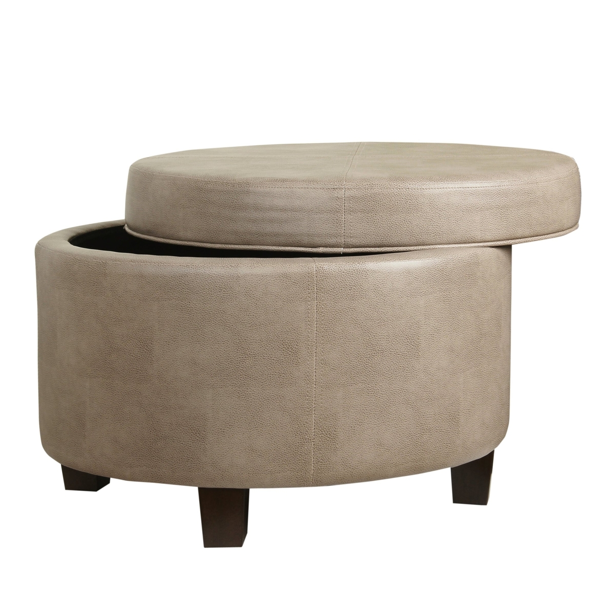 Faux Leather Upholstered Wooden Ottoman With Lift Off Lid Storage, Brown- Saltoro Sherpi